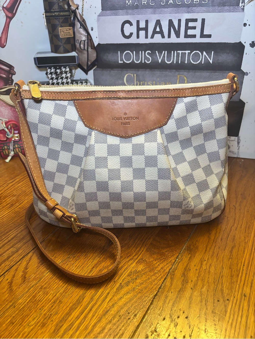 Louis Vuitton Siracusa MM Damier Azur Shoulder Crossbody Bag